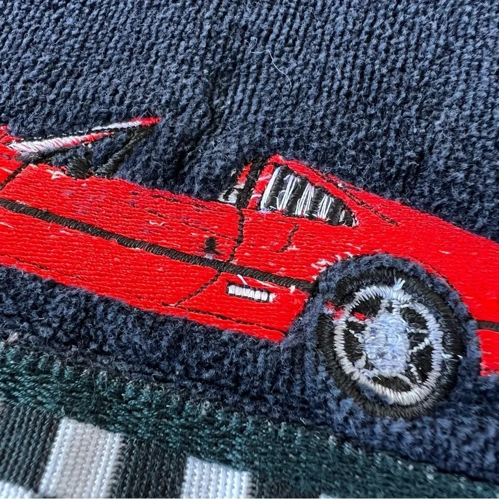 Vintage Ames Corvette Hand Towel Checkerboard Border Cotton Velour 16x30 GUC